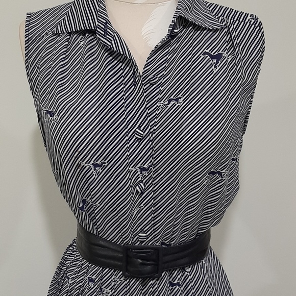 Vintage Blue and White Fit and Flare Dress | Size 12/14 - Picture 2 of 11